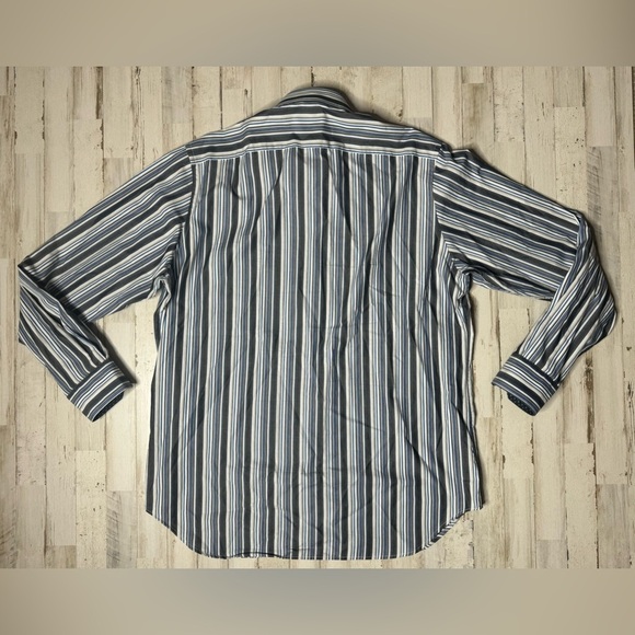 Tailorbyrd Mens Dress Shirt XL Flip Cuff Long Sleeve Black/white Button Up - Picture 12 of 14